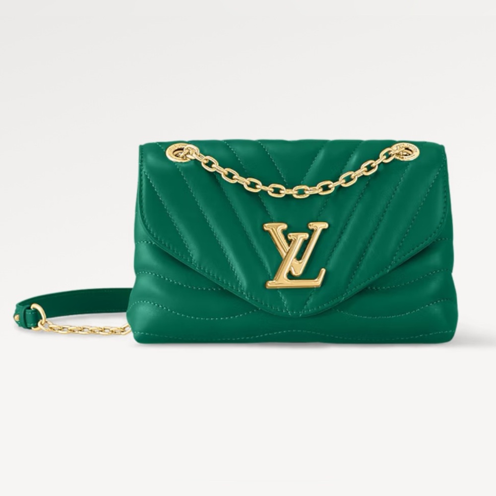 LOUIS VUITTON New Wave Chain Bag MM Emerald Green - AUTHENTIC- Calfskin Leather